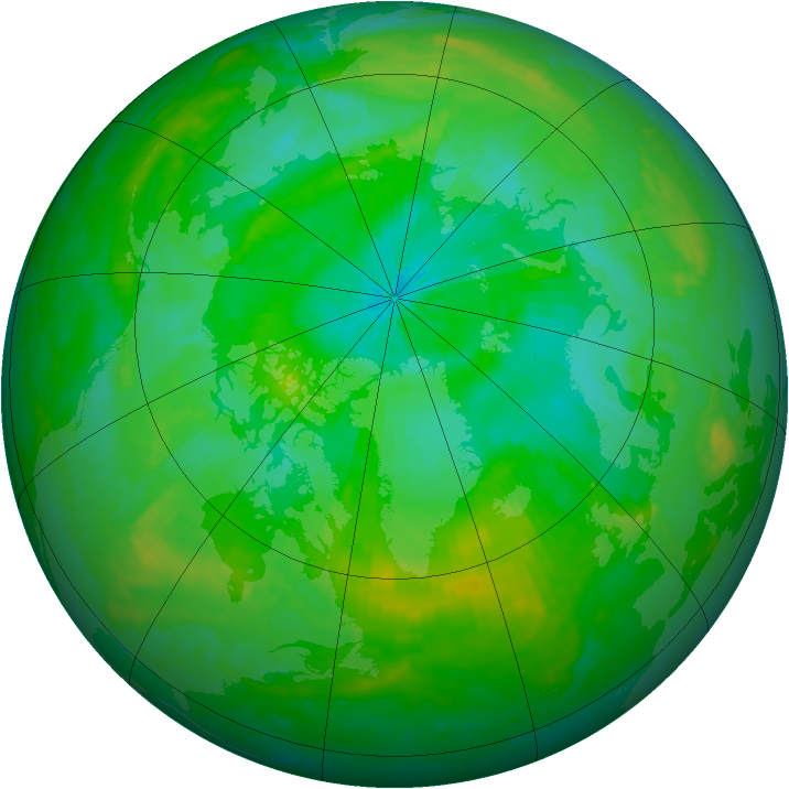 Arctic ozone map for 30 July 2004